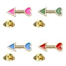 Conjunto de broches Ena Colorful Heart Arrow para mulheres e homens