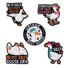 Conjunto de broches Funny Goose Cartoon Silly Goose Ename Conjunto de broches Funny Goose Cartoon Silly Goose Ename