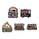 Conjunto de broches Funny Iced Coffee Retro Cartoon Alloy
