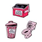 Conjunto de broches Funny Quote Cartoon Trash Can Box Alloy Conjunto de broches Funny Quote Cartoon Trash Can Box Alloy
