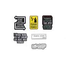 Conjunto de broches Funny Quote, design geométrico, alfinetes de lapela, liga