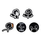 Conjunto de broches Funny Stick Figure, 6 peças de liga esmaltada