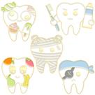 Conjunto de broches Funny Tooth Design Dental Care Alloy