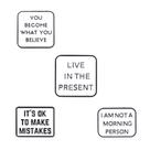 Conjunto de broches Inspirational Quote Minimalist Lettering Alloy