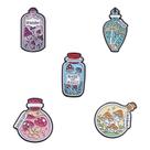 Conjunto de broches Magic Bottle Enamel Cartoon Alloy x5