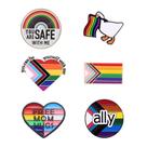 Conjunto de broches Rainbow Pride, 6 peças, liga de esmalte, lapela