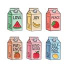 Conjunto de broches, suco de frutas colorido, lapela de liga de desenho animado