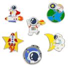 Conjunto de broches, tema colorido de astronauta, exploração espacial
