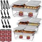 Conjunto de buffet Chafing Dish COMFICOVE de 33 peças com aquecedores de alimentos