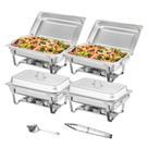 Conjunto de buffet Chafing Dish VEVOR 8L, pacote com 4 unidades em aço inoxidável
