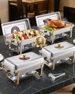Conjunto de buffet Chafing Dish VEVOR 8L, pacote com 4 unidades em aço inoxidável