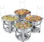 Conjunto de buffet Chaving Dish ALPHA LIVING completo em aço inoxidável