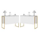 Conjunto de Buffets Industriais Milão Branco Dourado