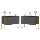 Conjunto de Buffets Industriais Milão Preto Dourado
