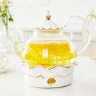 Conjunto de bules DUJUST Blooming Tea 1,2 L com aquecedor e infusor