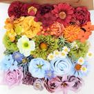 Conjunto de buquês de flores artificiais JSLOVFLO Rainbow 38 unidades