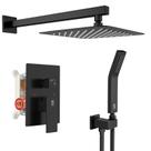 Conjunto de cabeça e alça de chuveiro SR SUN RISE Black Square
