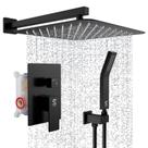 Conjunto de cabeça e alça de chuveiro SR SUN RISE Matte Black 40cm