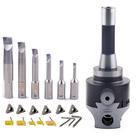 Conjunto de cabeças de mandrilamento iCarbide R8 de 3 polegadas com barra de mandrilar 3/4 de haste e 6 Conjunto de cabeças de mandrilamento iCarbide R8 de 3 polegadas com barra de mandrilar 3/4 de haste e 6