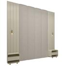 Conjunto de cabeceira Gelius Magnifica Majestade estofada 100% MDF ripada com 2 mesas de cabeceira LED OFF White Conjunto de cabeceira Gelius Magnifica Majestade estofada 100% MDF ripada com 2 mesas de cabeceira LED OFF White