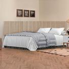 Conjunto de Cabeceira QUEEN Suspensa com Proteção Lateral - 160 CM - Bege Suede Conjunto de Cabeceira QUEEN Suspensa com Proteção Lateral - 160 CM - Bege Suede