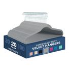 Conjunto de cabides Lifemaster Velvet, antiderrapante, 20 peças, cinza Conjunto de cabides Lifemaster Velvet, antiderrapante, 20 peças, cinza