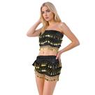 Conjunto de cachecol Belly Dance Hip Saia e blusa Baisdan de 2 peças