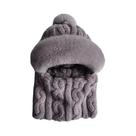 Conjunto De Cachecol De Inverno Para Mulheres Com Capuz, Gorro À Prova De Vento, Toucas Espessas E