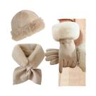 Conjunto De Cachecol, Gorro E Luvas Para O Inverno, 3 Peças, Atividades Ao Ar Livre, Presente Para