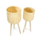 Conjunto de Cachepôs de Palha Decorativo Redondo Conjunto de Cachepôs de Palha Decorativo Redondo