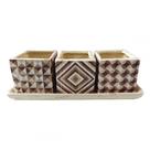 Conjunto de cachepots de ceramica 3 pcs 26cm x 9,5cm x 8,8cm