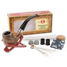 Conjunto de cachimbo de resina com acabamento em madeira com acessórios