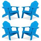 Conjunto de Cadeiras Adirondack Infantil 4 Peças LUE BONA Azul Resistente às Intempéries
