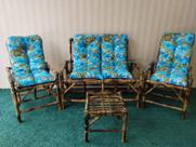 Conjunto De Cadeiras Cana Da Índia Envernizadas P/ Jardim