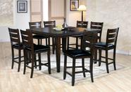 Conjunto de cadeiras com altura de balcão de 2 Yardlio 74633 Black PU Espresso