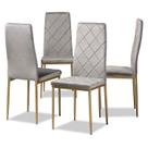 Conjunto de cadeiras de jantar Baxton Studio Blaise Modern Luxe Grey Velvet