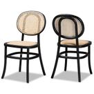 Conjunto de cadeiras de jantar Baxton Studio Garold Wood com vime, 2 peças
