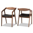 Conjunto de Cadeiras de Jantar Baxton Studio Harland em material sintético Marrom Noz