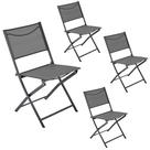 Conjunto de cadeiras dobráveis para pátio Yaheetech Metal Frame Grey 4 unidades