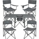 Conjunto de Cadeiras para Camping Camphill com 4 Cadeiras Dobráveis e Mesa com Cooler