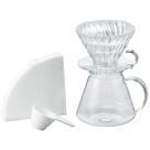 Conjunto de Café Hario "Simply Hario" V60 de Vidro para Pour Over, Tamanho 02