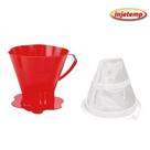 Conjunto De Cafe Juliana 2 em 1 Suporte Com Filtro Cores Dia a Dia Injetemp