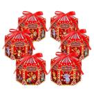 Conjunto de caixa de presente Circus Theme Paper, 12 peças, 17,5 x 13 x 9 cm com fita