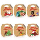 Conjunto de caixa de presente de papel de Natal, 6 peças, 15x9x9cm com alça