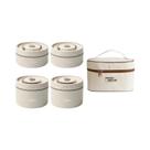 Conjunto De Caixa Térmica Para Almoço E Lanches Em Aço Inoxidável De 2 Camadas Para Adultos,