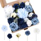 Conjunto de caixas combinadas de flores artificiais Jspupifip Dusty Blue