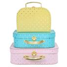 Conjunto de caixas de armazenamento Jewelkeeper World Map Mini Suitcase x3 Conjunto de caixas de armazenamento Jewelkeeper World Map Mini Suitcase x3