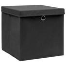 Conjunto de caixas de armazenamento vidaXL dobráveis pretas 11x11x11 cm - 4 peças Conjunto de caixas de armazenamento vidaXL dobráveis pretas 11x11x11 cm - 4 peças