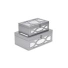 Conjunto de caixas de prata Cheung's 4668-2SV para armazenamento de joias x2