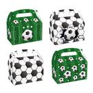 Conjunto de caixas de presente com tema de futebol, 12 peças, 16,5 x 9,5 x 9,5 cm, verde F